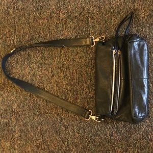 black leather purse